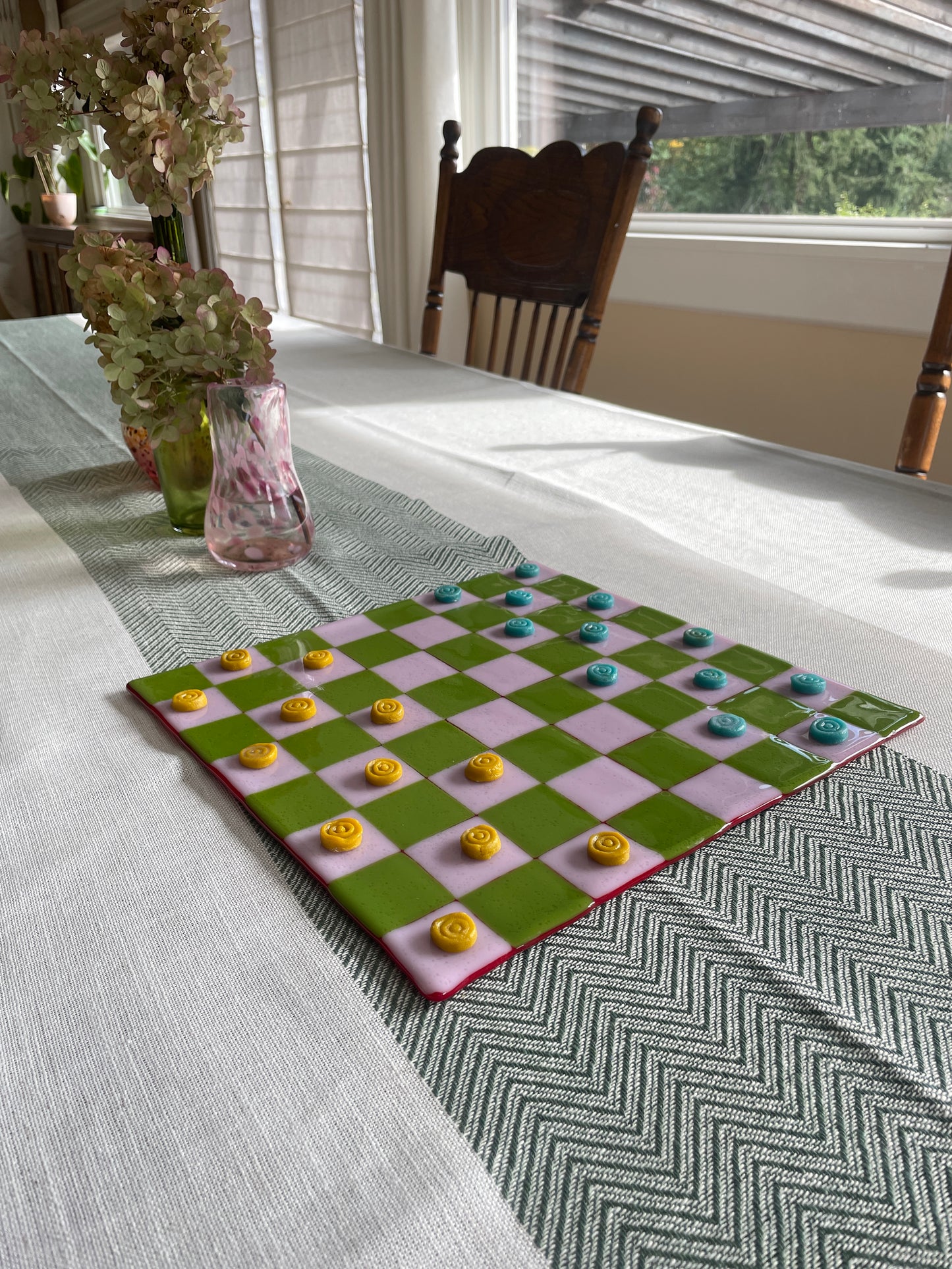 * Pre Order*Custom Glass checker board.